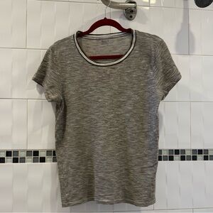 Madewell Cotton Whisper Tee Green Stripes, Classic T-Shirt, Medium